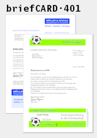 briefCARD Briefbogen mit integrierter Karte