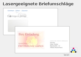 lasergeeignete Briefumschl&auml;ge f&uuml;r kleine Auflagen zum Selberdrucken