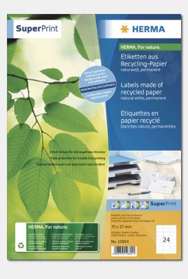 HERMA Recycling-Etiketten tun Sie etwas f&uuml;r die Umwelt und sparen auch noch