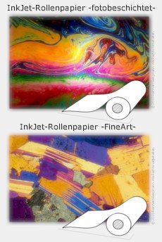 Fotopapiere und FineArt-Papiere auf Rollen f&uuml;r InkJet-Gro&szlig;formatdrucker