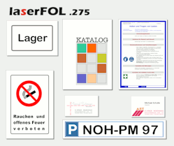 hoch beastbare, selbtklebende Folief&uuml;r Laserdrucker