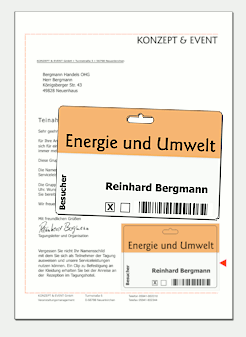 briefBADGE - Breifbogen mit intergriertem Namensschild