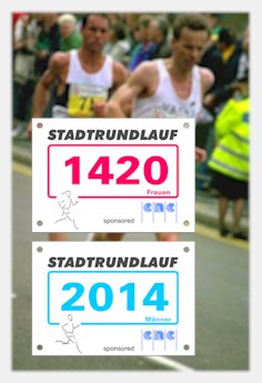 vorgelochte Startnummern f&uuml;r Laufveranstaltungen