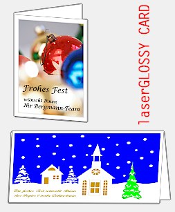 Weihnachtskarten selbst auf laserGLOSSY CARD gedruckt