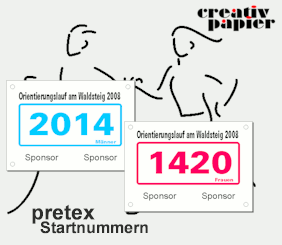 Startnummern f&uuml;r Sportveranstaltungen im Freien
