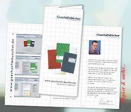 Beispiel f&uuml;r einen Faltprospekt - Faltpospekt www-gschaeftsbuecher.de 