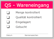 Organisation mit Etiketten - Qualit&auml;tssicherung