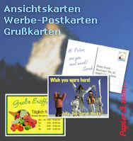 Die Postkarten als Einladung zur Immobilien-Ausstellung