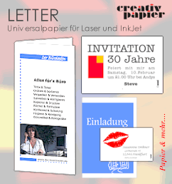 LETTER - LETTER - Ein Papiersortiment mit secht Papierst&auml;rken f&uuml;r kreative Drucksachen mit Laserdrucker oder InkJet-Drucker