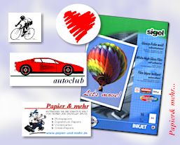 selbstklebende Glossyfolie f&uuml;r Sticker, Aufkleber und Hinweise 