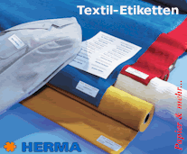Textile Etiketten zu rKennzeichnung von Textilien und als Namensschilder geeignet