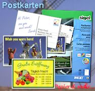 Postkarten - Papiere und Etiketten f&uuml;r pers&ouml;nliche Gru&szlig;karten