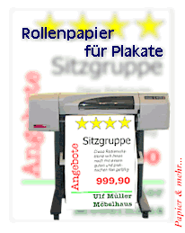 InkJet-Rollenpapier f&uuml;r Preisschilder, Informationen und Plakate