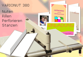 Professionelles Rillen, Nuten, Perforieren und Stanzen mit einem Gerät