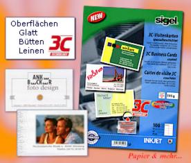 Visitenkarten für photobrillanten Drucke mit dem Tintenstrahldrucker