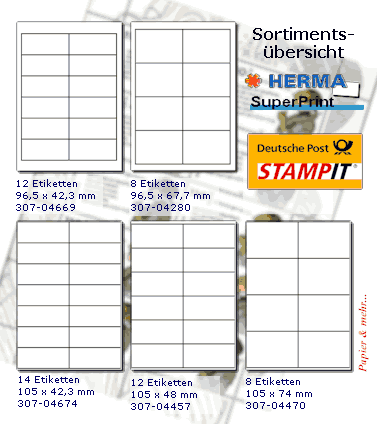 HERMA Etiketten f&uuml;r das Online-Porto aus dem Internet.