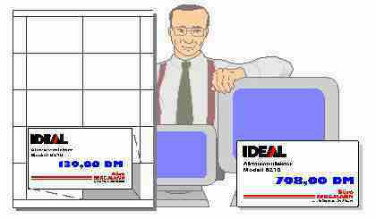 Preisschilder für Ausstellung und Schaufenster