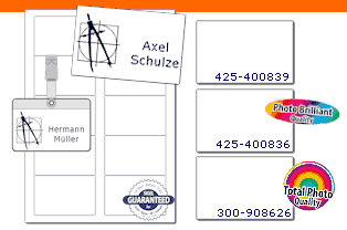 Einsteckschilder / Visitenkarten f&uuml;r Namensschilder geeignet