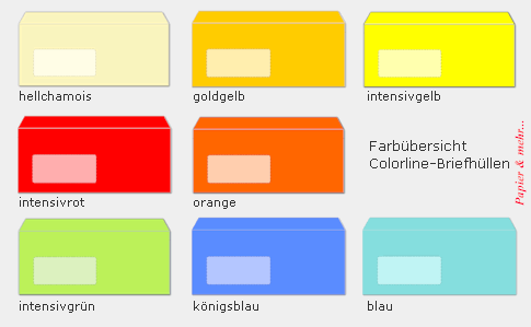 Farbige Briefumschl&auml;ge DIN lang mit Fenster