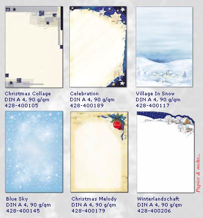 Papier mit weihnachtlichen Motiven