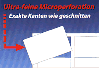 Visitenkarten k&ouml;nnen durch die feine Microperforation sehr leicht herausgetrennt werden.