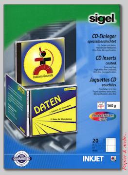 20 Jewel Case Einleger-Sets spezialbeschichteter Karton 160 g/qm 