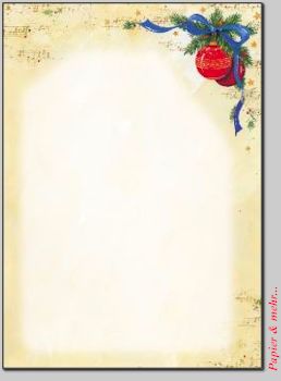 25 Bogen Weihnachtspapier DIN A 4 - Motiv Christmas Melody