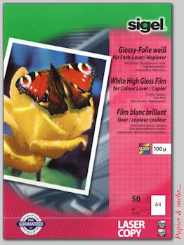 50 Bogen Hochglanzfolie f&uuml;r Laserdrucker DIN A 4 