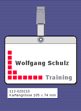 Namensschilder f&uuml;r Namenskarten in der Gr&ouml;&szlig;e  von Visitenkarten