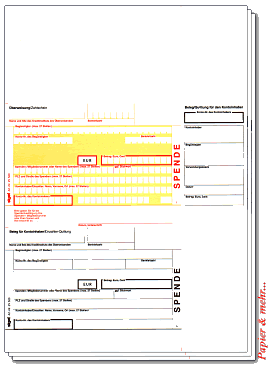 100 Sigel ZV 520 - Zahlungsverkehrsformulare Spenden / &Uuml;berweisung