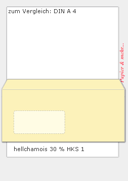 250 Colorline Fensterumschl&auml;ge DIN C 6-5 (DIN lang +), hellchamois 30 % HKS 1