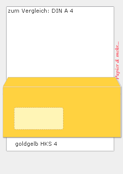 250 Colorline Fensterumschl&auml;ge DIN C 6-5 (DIN lang +),  goldgelb HKS 4