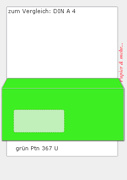 250 Colorline Fensterumschl&auml;ge DIN C 6-5 (DIN lang +),  intensivgr&uuml;n Pnt 367U