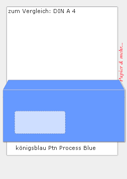 250 Colorline Fensterumschl&auml;ge DIN C 6-5 (DIN lang +), k&ouml;nigsblau