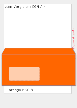 250 Colorline Fensterumschl&auml;ge DIN C 6-5 (DIN lang +),  orange HKS 8