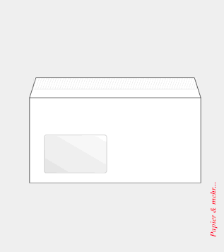 500 Briefumschl&auml;ge DIN lang  mit Fenster, wei&szlig;, 100 g/qm, Haftklebestreifen