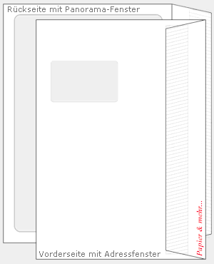 250 Panorama-Versandtaschen DIN C4, wei&szlig;, Adr3essfenster, 120 g/qm, Haftklebestreifen