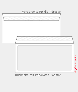 500 Panorama-Briefh&uuml;llen DIN lang, wei&szlig;, 100 g/qm, Haftklebestreifen