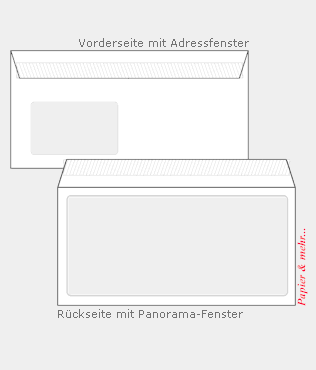 500 Panorama-Briefh&uuml;llen DIN lang, Adressfenster, wei&szlig;, 100 g/qm, Haftklebestreifen