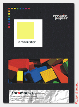 50 Bogen chromaFOL gelb-luzent DIN A 4, rot, transparent