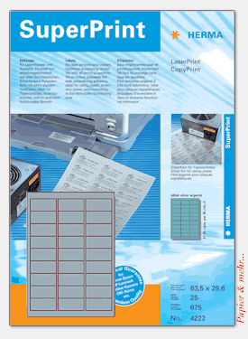 25 Bogen HERMA Typenschild-Etiketten 4222