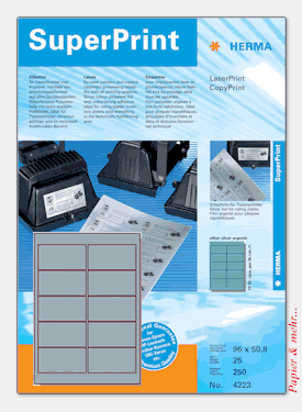 25 Bogen HERMA Typenschild-Etiketten 4223