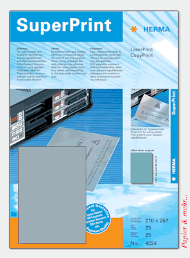 25 Bogen HERMA Typenschild-Etiketten 4224