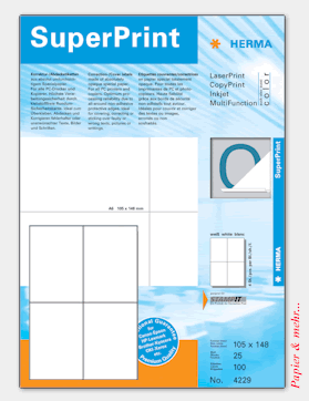 25 Bogen HERMA Korrektur-/Abdecketiketten 4229