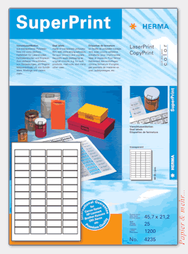 25 Bogen HERMA SuperPrint 4235 45,7 x 21,2 mm- Verschlussetiketten