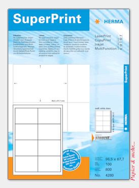 100 Bogen HERMA Laser-Etiketten 4280