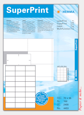 100 Bogen HERMA Etiketten 4453, 70 x 36 mm