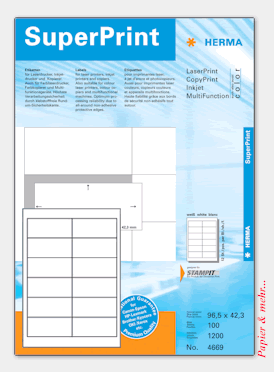 100 Bogen HERMA Laser-Etiketten 4669