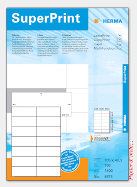 100 Bogen HERMA Etiketten 4674, 105 x 42,3 mm