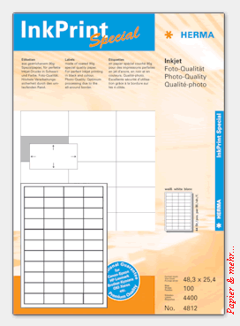 100 Bogen HERMA InkPrint Spezial-Etiketten 4812